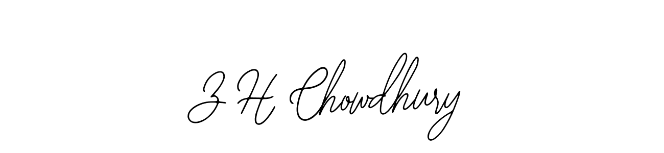 How to make Z H Chowdhury name signature. Use Bearetta-2O07w style for creating short signs online. This is the latest handwritten sign. Z H Chowdhury signature style 12 images and pictures png
