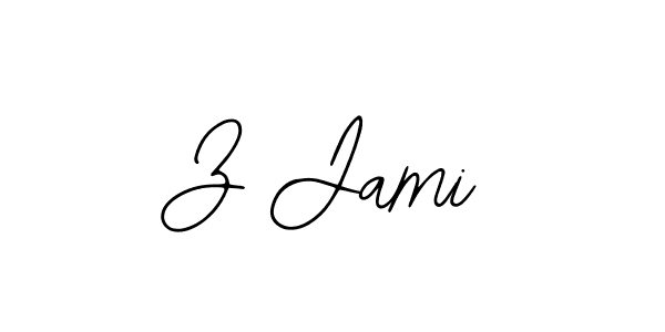 How to make Z Jami name signature. Use Bearetta-2O07w style for creating short signs online. This is the latest handwritten sign. Z Jami signature style 12 images and pictures png