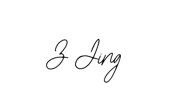 How to make Z Jing name signature. Use Bearetta-2O07w style for creating short signs online. This is the latest handwritten sign. Z Jing signature style 12 images and pictures png