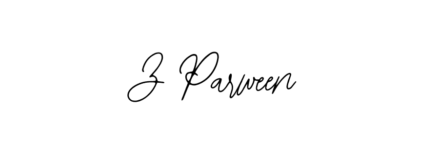 Use a signature maker to create a handwritten signature online. With this signature software, you can design (Bearetta-2O07w) your own signature for name Z Parween. Z Parween signature style 12 images and pictures png