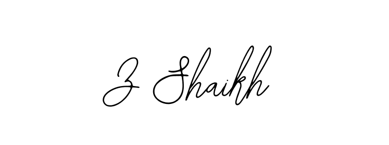 Design your own signature with our free online signature maker. With this signature software, you can create a handwritten (Bearetta-2O07w) signature for name Z Shaikh. Z Shaikh signature style 12 images and pictures png