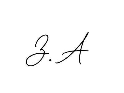 Create a beautiful signature design for name Z. A. With this signature (Bearetta-2O07w) fonts, you can make a handwritten signature for free. Z. A signature style 12 images and pictures png