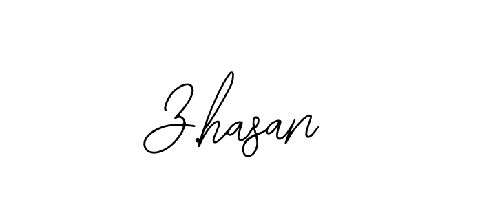 How to make Z.hasan name signature. Use Bearetta-2O07w style for creating short signs online. This is the latest handwritten sign. Z.hasan signature style 12 images and pictures png