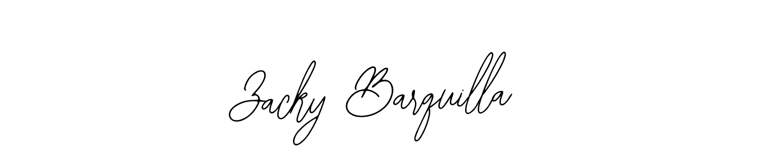 How to make Zacky Barquilla name signature. Use Bearetta-2O07w style for creating short signs online. This is the latest handwritten sign. Zacky Barquilla signature style 12 images and pictures png