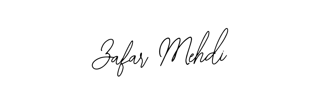 How to make Zafar Mehdi name signature. Use Bearetta-2O07w style for creating short signs online. This is the latest handwritten sign. Zafar Mehdi signature style 12 images and pictures png