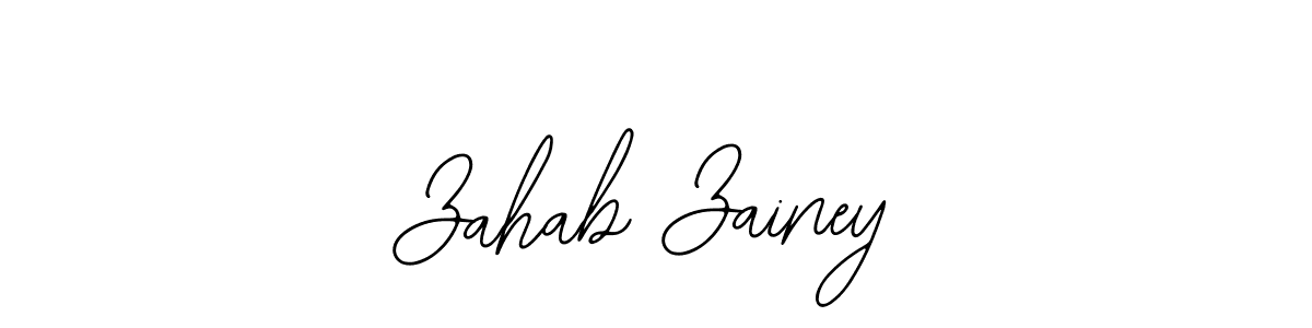 Make a beautiful signature design for name Zahab Zainey. With this signature (Bearetta-2O07w) style, you can create a handwritten signature for free. Zahab Zainey signature style 12 images and pictures png