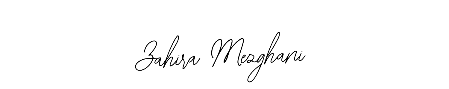 You should practise on your own different ways (Bearetta-2O07w) to write your name (Zahira Mezghani) in signature. don't let someone else do it for you. Zahira Mezghani signature style 12 images and pictures png