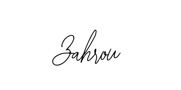 How to make Zahrou name signature. Use Bearetta-2O07w style for creating short signs online. This is the latest handwritten sign. Zahrou signature style 12 images and pictures png