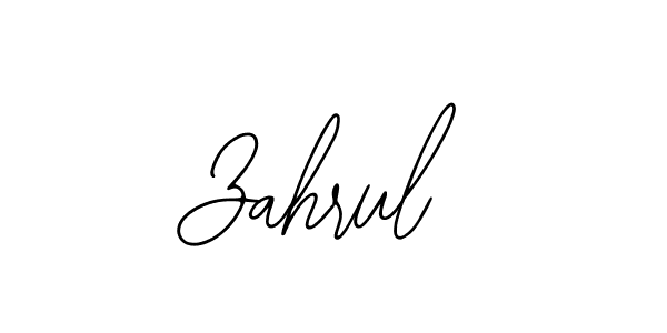 How to make Zahrul name signature. Use Bearetta-2O07w style for creating short signs online. This is the latest handwritten sign. Zahrul signature style 12 images and pictures png