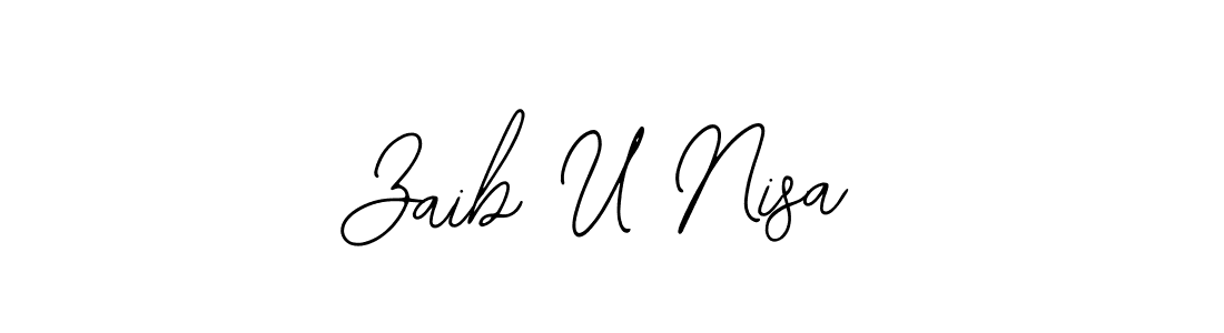 How to make Zaib U Nisa name signature. Use Bearetta-2O07w style for creating short signs online. This is the latest handwritten sign. Zaib U Nisa signature style 12 images and pictures png