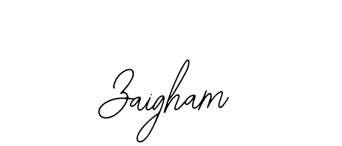 Also we have Zaigham name is the best signature style. Create professional handwritten signature collection using Bearetta-2O07w autograph style. Zaigham signature style 12 images and pictures png