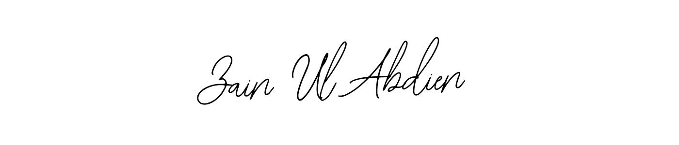 Make a beautiful signature design for name Zain Ul Abdien. With this signature (Bearetta-2O07w) style, you can create a handwritten signature for free. Zain Ul Abdien signature style 12 images and pictures png