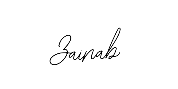 Use a signature maker to create a handwritten signature online. With this signature software, you can design (Bearetta-2O07w) your own signature for name Zainab. Zainab signature style 12 images and pictures png