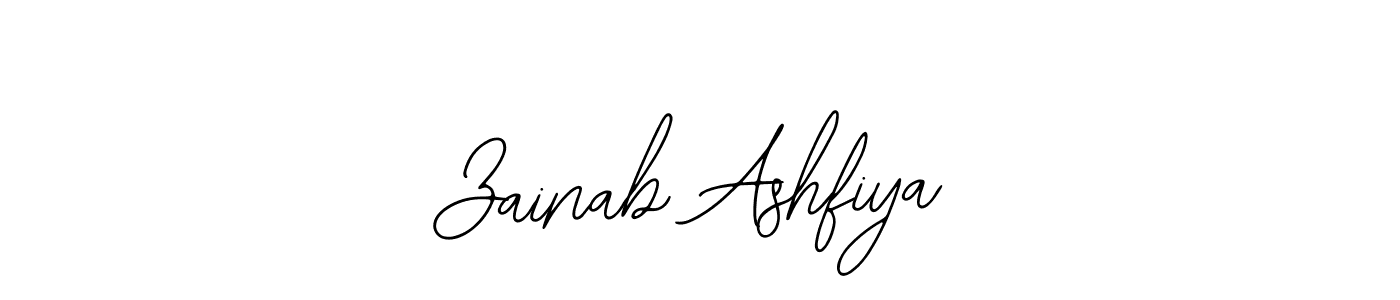 Bearetta-2O07w is a professional signature style that is perfect for those who want to add a touch of class to their signature. It is also a great choice for those who want to make their signature more unique. Get Zainab Ashfiya name to fancy signature for free. Zainab Ashfiya signature style 12 images and pictures png