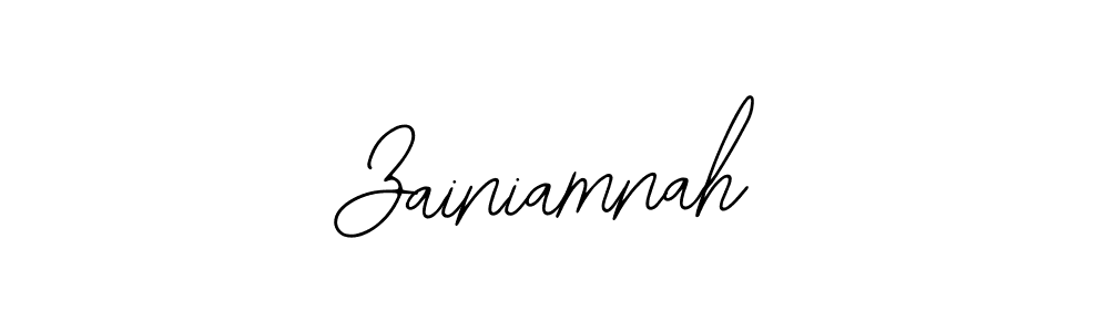 How to make Zainiamnah name signature. Use Bearetta-2O07w style for creating short signs online. This is the latest handwritten sign. Zainiamnah signature style 12 images and pictures png