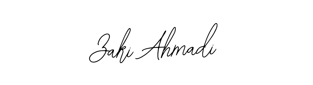 How to make Zaki Ahmadi name signature. Use Bearetta-2O07w style for creating short signs online. This is the latest handwritten sign. Zaki Ahmadi signature style 12 images and pictures png