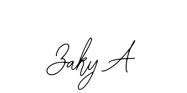 Also we have Zaky A name is the best signature style. Create professional handwritten signature collection using Bearetta-2O07w autograph style. Zaky A signature style 12 images and pictures png