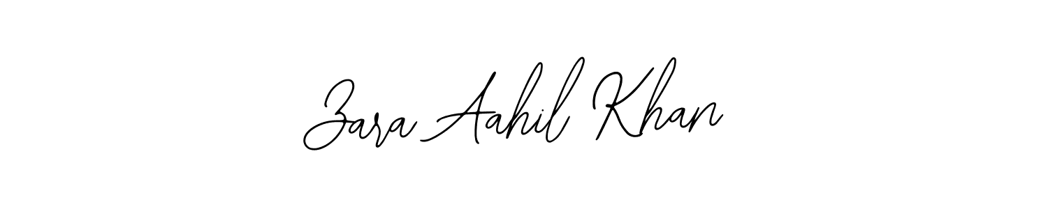 How to make Zara Aahil Khan name signature. Use Bearetta-2O07w style for creating short signs online. This is the latest handwritten sign. Zara Aahil Khan signature style 12 images and pictures png
