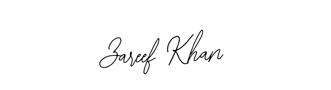Use a signature maker to create a handwritten signature online. With this signature software, you can design (Bearetta-2O07w) your own signature for name Zareef Khan. Zareef Khan signature style 12 images and pictures png