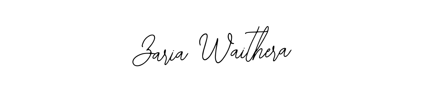 Also You can easily find your signature by using the search form. We will create Zaria Waithera name handwritten signature images for you free of cost using Bearetta-2O07w sign style. Zaria Waithera signature style 12 images and pictures png