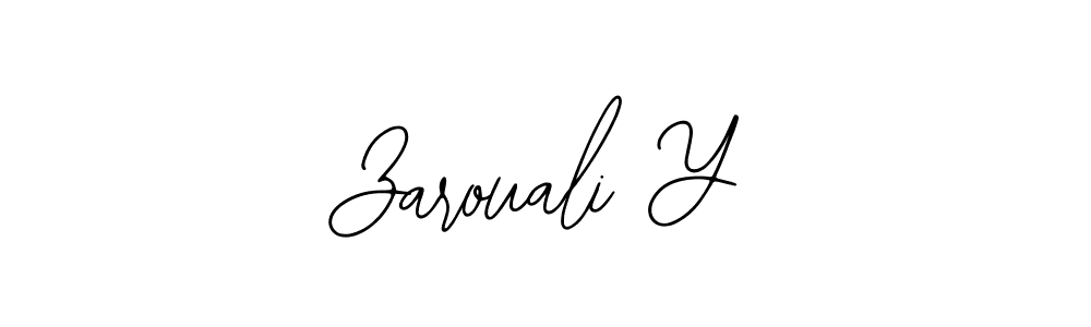 How to make Zarouali Y name signature. Use Bearetta-2O07w style for creating short signs online. This is the latest handwritten sign. Zarouali Y signature style 12 images and pictures png