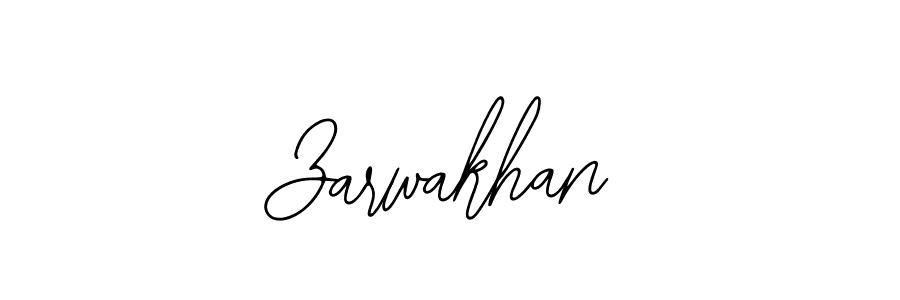 How to make Zarwakhan name signature. Use Bearetta-2O07w style for creating short signs online. This is the latest handwritten sign. Zarwakhan signature style 12 images and pictures png