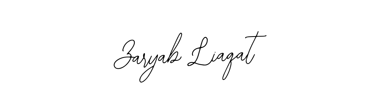 How to make Zaryab Liaqat name signature. Use Bearetta-2O07w style for creating short signs online. This is the latest handwritten sign. Zaryab Liaqat signature style 12 images and pictures png