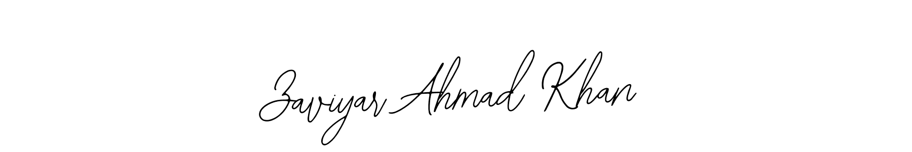 How to make Zaviyar Ahmad Khan name signature. Use Bearetta-2O07w style for creating short signs online. This is the latest handwritten sign. Zaviyar Ahmad Khan signature style 12 images and pictures png