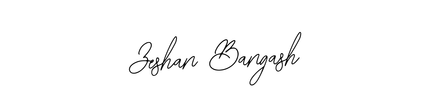 How to make Zeshan Bangash name signature. Use Bearetta-2O07w style for creating short signs online. This is the latest handwritten sign. Zeshan Bangash signature style 12 images and pictures png