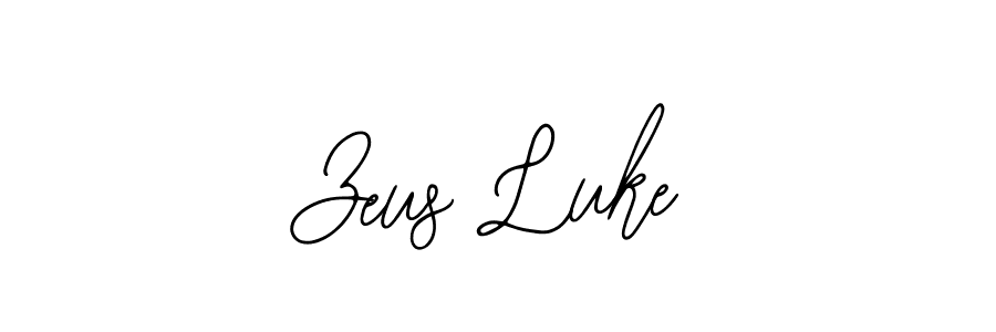 How to make Zeus Luke name signature. Use Bearetta-2O07w style for creating short signs online. This is the latest handwritten sign. Zeus Luke signature style 12 images and pictures png
