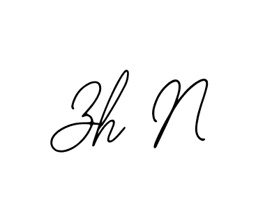 How to make Zh N name signature. Use Bearetta-2O07w style for creating short signs online. This is the latest handwritten sign. Zh N signature style 12 images and pictures png