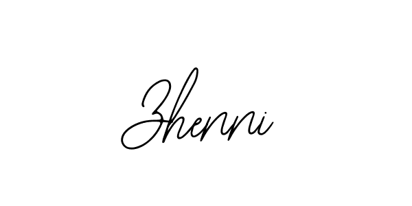 How to make Zhenni name signature. Use Bearetta-2O07w style for creating short signs online. This is the latest handwritten sign. Zhenni signature style 12 images and pictures png