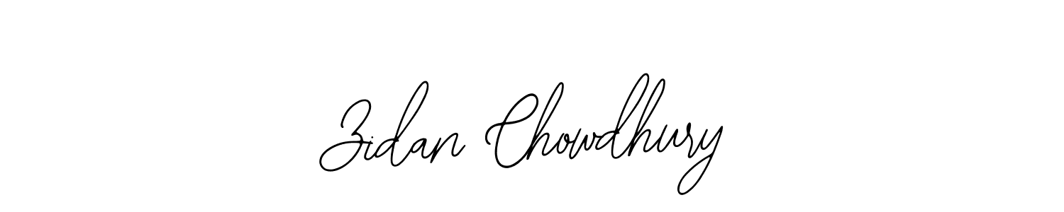 How to make Zidan Chowdhury name signature. Use Bearetta-2O07w style for creating short signs online. This is the latest handwritten sign. Zidan Chowdhury signature style 12 images and pictures png