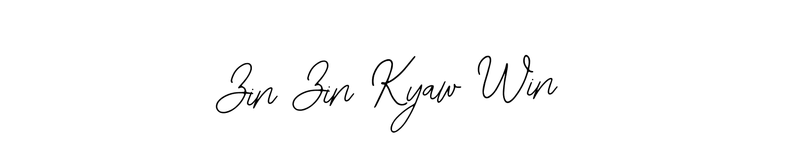 How to make Zin Zin Kyaw Win name signature. Use Bearetta-2O07w style for creating short signs online. This is the latest handwritten sign. Zin Zin Kyaw Win signature style 12 images and pictures png