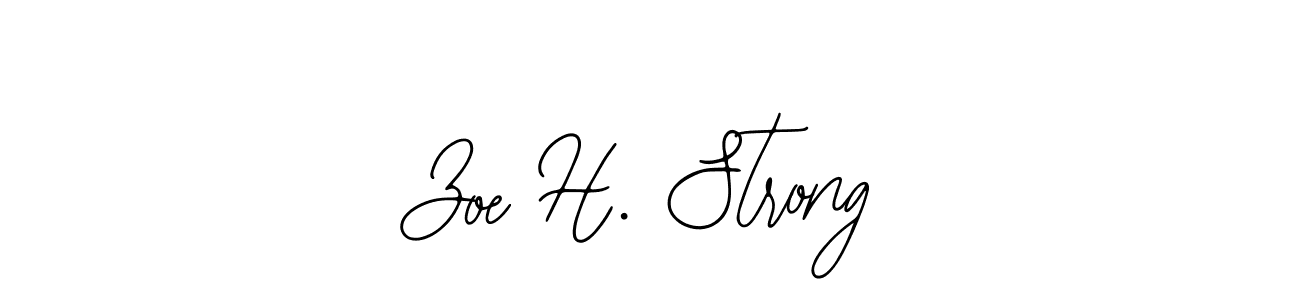 Also You can easily find your signature by using the search form. We will create Zoe H. Strong name handwritten signature images for you free of cost using Bearetta-2O07w sign style. Zoe H. Strong signature style 12 images and pictures png