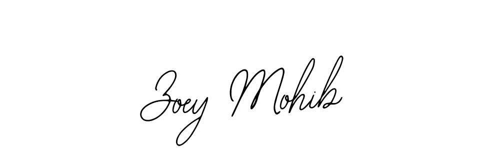 How to make Zoey Mohib name signature. Use Bearetta-2O07w style for creating short signs online. This is the latest handwritten sign. Zoey Mohib signature style 12 images and pictures png