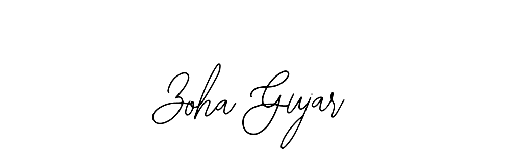 Bearetta-2O07w is a professional signature style that is perfect for those who want to add a touch of class to their signature. It is also a great choice for those who want to make their signature more unique. Get Zoha Gujar name to fancy signature for free. Zoha Gujar signature style 12 images and pictures png