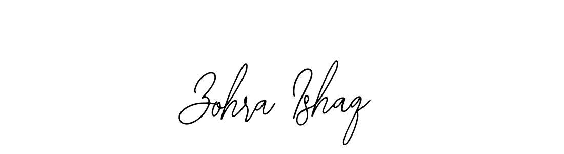 Also You can easily find your signature by using the search form. We will create Zohra Ishaq name handwritten signature images for you free of cost using Bearetta-2O07w sign style. Zohra Ishaq signature style 12 images and pictures png