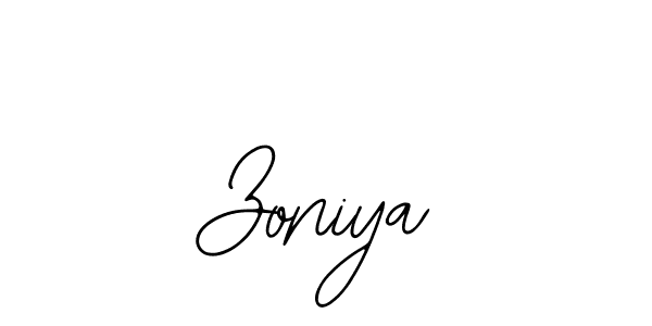 How to make Zoniya name signature. Use Bearetta-2O07w style for creating short signs online. This is the latest handwritten sign. Zoniya signature style 12 images and pictures png