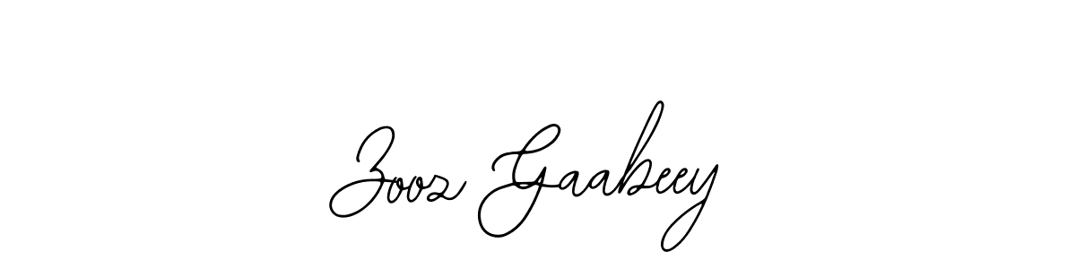 How to make Zooz Gaabeey name signature. Use Bearetta-2O07w style for creating short signs online. This is the latest handwritten sign. Zooz Gaabeey signature style 12 images and pictures png