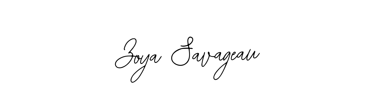 Also You can easily find your signature by using the search form. We will create Zoya Savageau name handwritten signature images for you free of cost using Bearetta-2O07w sign style. Zoya Savageau signature style 12 images and pictures png