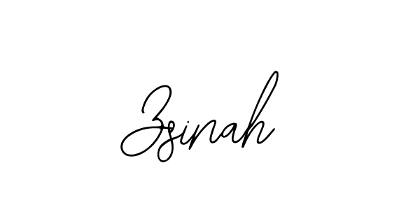 How to make Zsinah name signature. Use Bearetta-2O07w style for creating short signs online. This is the latest handwritten sign. Zsinah signature style 12 images and pictures png