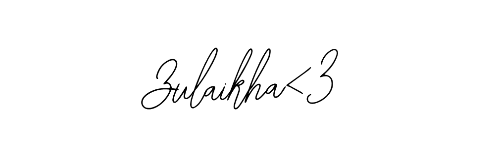 Create a beautiful signature design for name Zulaikha<3. With this signature (Bearetta-2O07w) fonts, you can make a handwritten signature for free. Zulaikha<3 signature style 12 images and pictures png