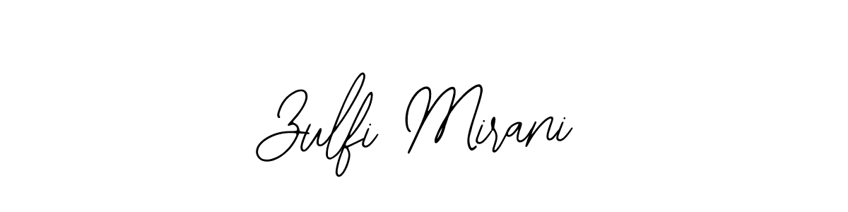 How to make Zulfi Mirani name signature. Use Bearetta-2O07w style for creating short signs online. This is the latest handwritten sign. Zulfi Mirani signature style 12 images and pictures png