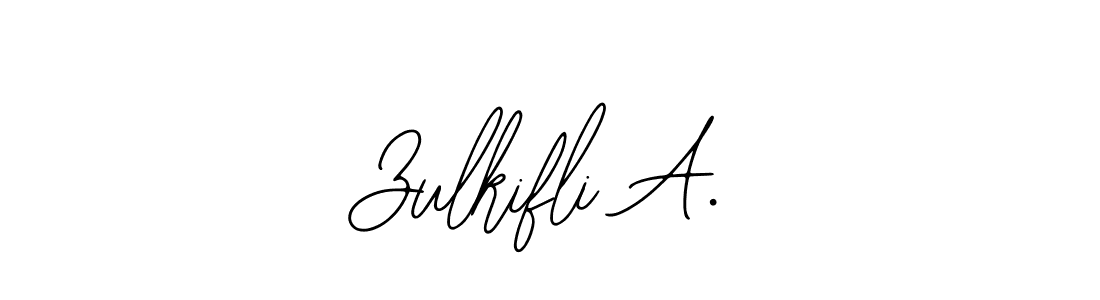 Similarly Bearetta-2O07w is the best handwritten signature design. Signature creator online .You can use it as an online autograph creator for name Zulkifli A.. Zulkifli A. signature style 12 images and pictures png