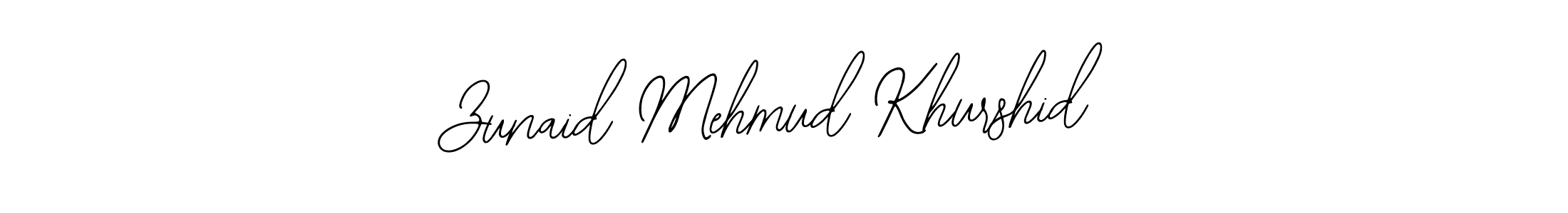 How to make Zunaid Mehmud Khurshid name signature. Use Bearetta-2O07w style for creating short signs online. This is the latest handwritten sign. Zunaid Mehmud Khurshid signature style 12 images and pictures png