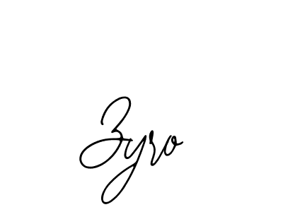 How to make Zyro name signature. Use Bearetta-2O07w style for creating short signs online. This is the latest handwritten sign. Zyro signature style 12 images and pictures png