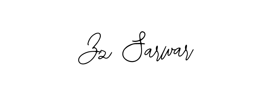 You should practise on your own different ways (Bearetta-2O07w) to write your name (Zz Sarwar) in signature. don't let someone else do it for you. Zz Sarwar signature style 12 images and pictures png