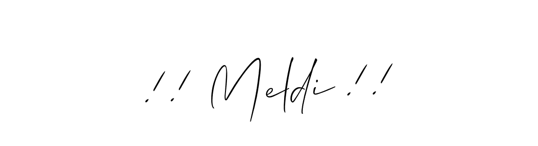 You can use this online signature creator to create a handwritten signature for the name !! Meldi !!. This is the best online autograph maker. !! Meldi !! signature style 2 images and pictures png