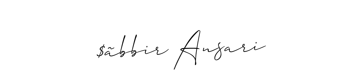 Make a beautiful signature design for name $ãbbir Ansari. With this signature (Allison_Script) style, you can create a handwritten signature for free. $ãbbir Ansari signature style 2 images and pictures png